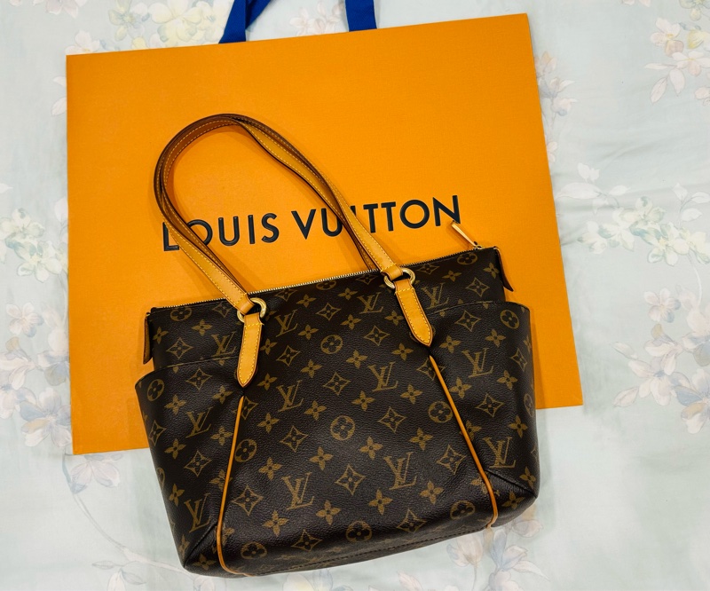 LV閒置正品 經典老花TotallyPM 托特包 肩背包-0