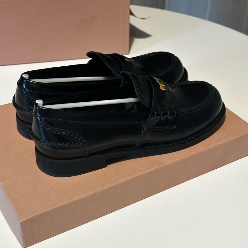 Miu Miu leather penny loafer 金幣樂福鞋36-3