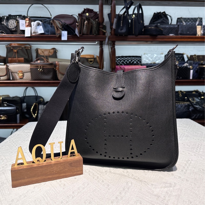 Hermes愛馬仕 Evelyne29 伊芙琳 黑銀-0