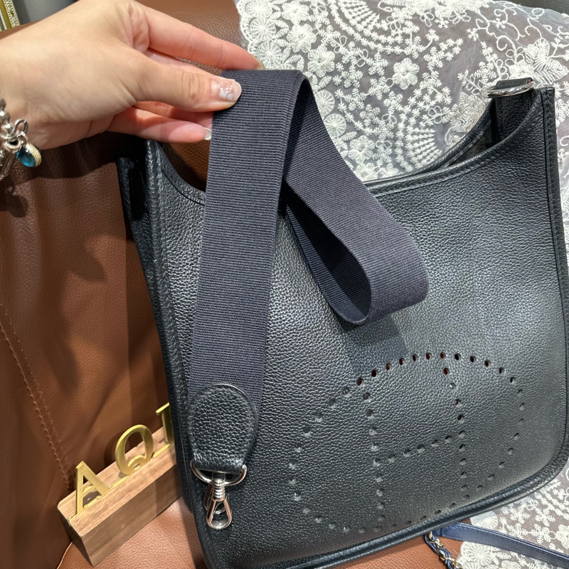 Hermes愛馬仕 Evelyne29 伊芙琳 黑銀-14