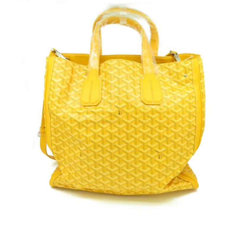 GOYARD 【激減優惠】塗層帆布 Goyardine Voltaire Smile Tote銀扣手挽袋黃色-1