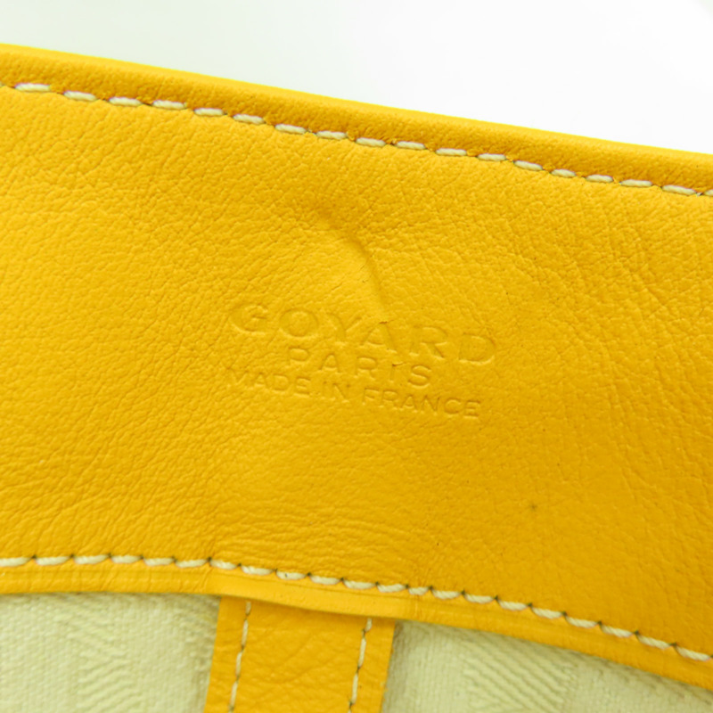 GOYARD 【激減優惠】塗層帆布 Goyardine Voltaire Smile Tote銀扣手挽袋黃色-5