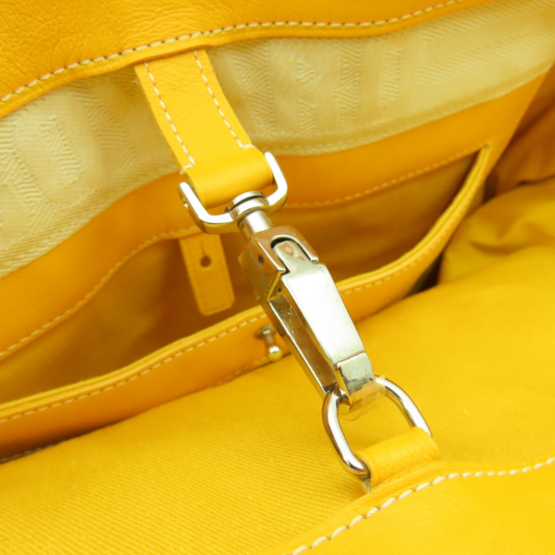 GOYARD 【激減優惠】塗層帆布 Goyardine Voltaire Smile Tote銀扣手挽袋黃色-7