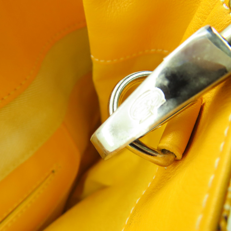 GOYARD 【激減優惠】塗層帆布 Goyardine Voltaire Smile Tote銀扣手挽袋黃色-8