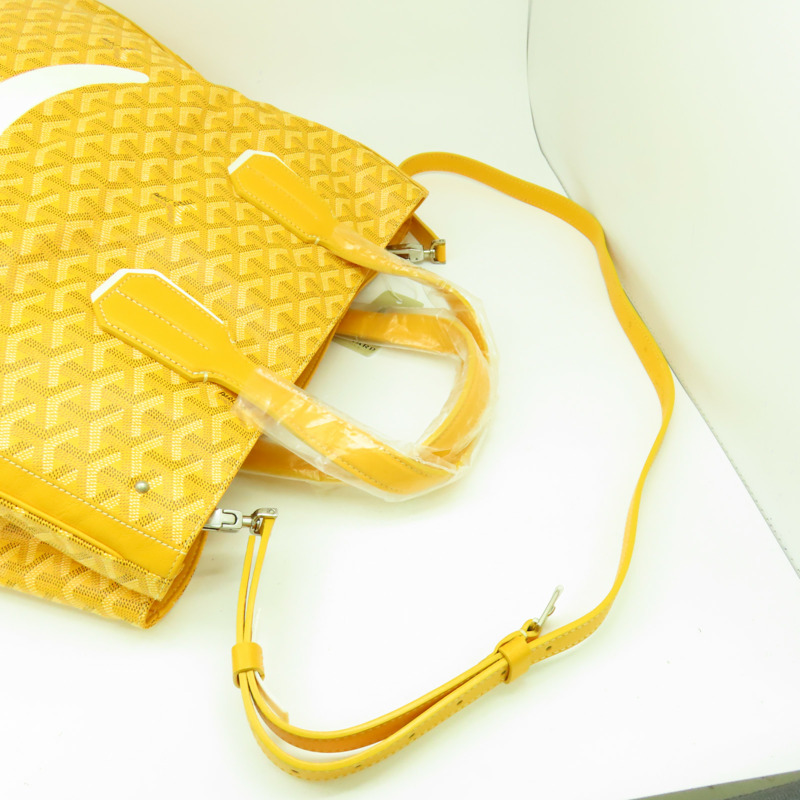 GOYARD 【激減優惠】塗層帆布 Goyardine Voltaire Smile Tote銀扣手挽袋黃色-10