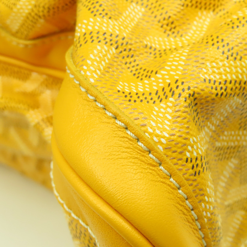 GOYARD 【激減優惠】塗層帆布 Goyardine Voltaire Smile Tote銀扣手挽袋黃色-12