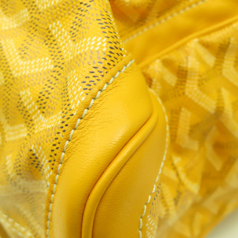 GOYARD 【激減優惠】塗層帆布 Goyardine Voltaire Smile Tote銀扣手挽袋黃色-13