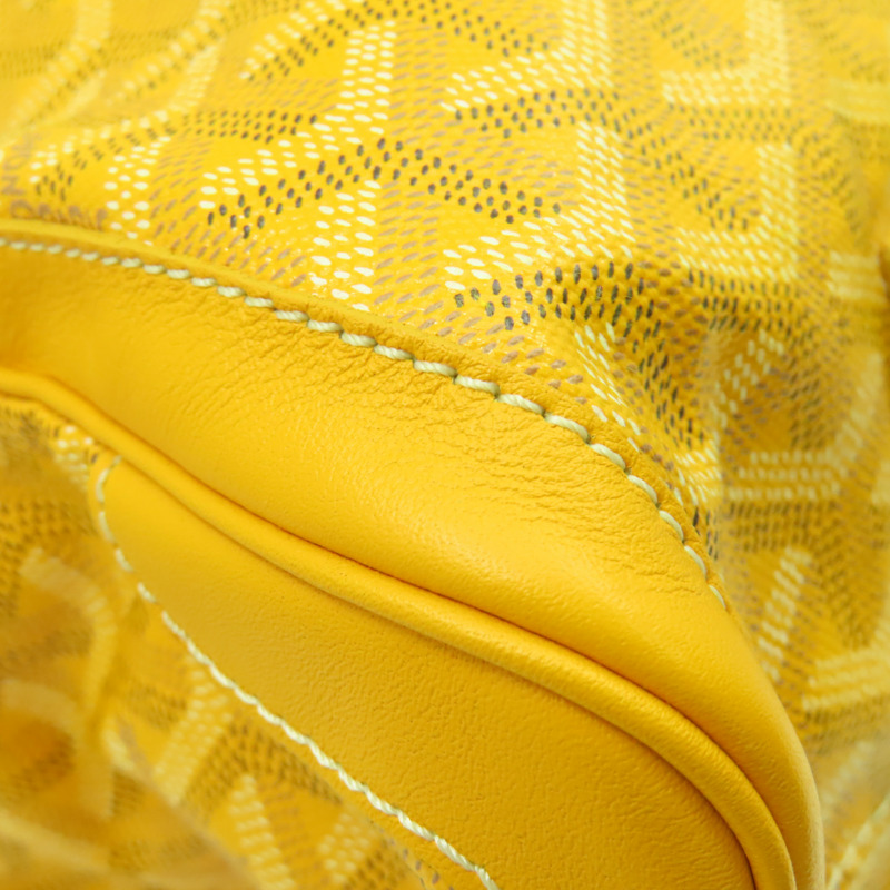 GOYARD 【激減優惠】塗層帆布 Goyardine Voltaire Smile Tote銀扣手挽袋黃色-14