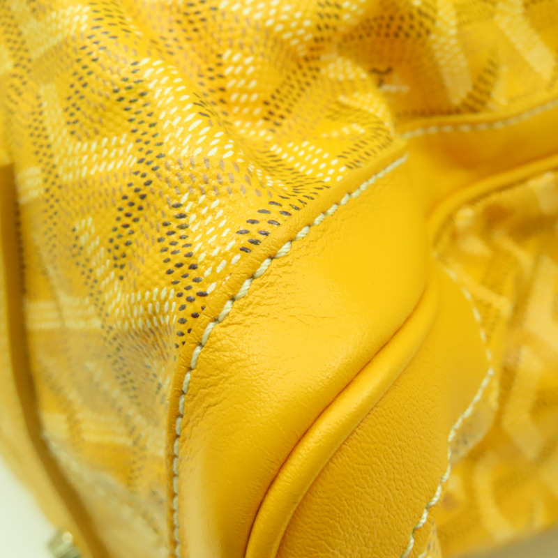 GOYARD 【激減優惠】塗層帆布 Goyardine Voltaire Smile Tote銀扣手挽袋黃色-15