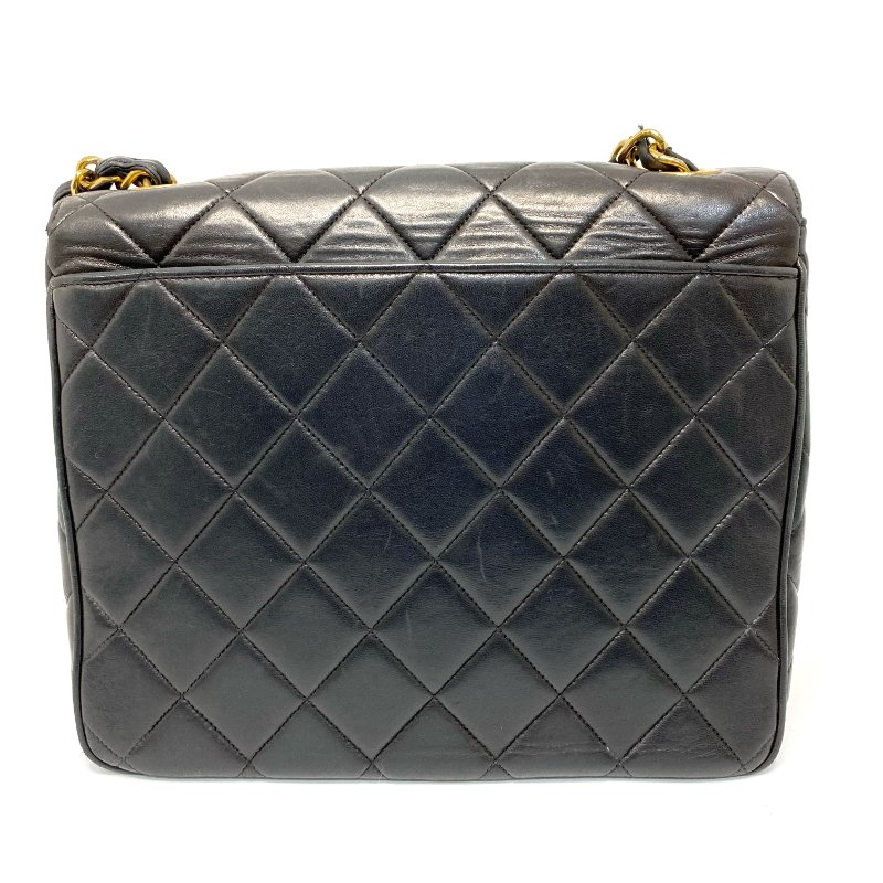 △ Chanel 香奈兒 Vintage Black Lambskin Gold-tone Metal Chain Flap Bag 復古黑色羊皮金色金屬肩揹袋 - 247009653-2