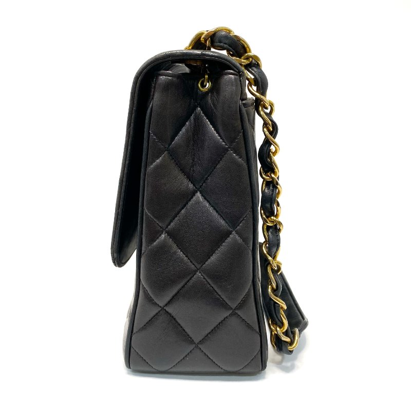 △ Chanel 香奈兒 Vintage Black Lambskin Gold-tone Metal Chain Flap Bag 復古黑色羊皮金色金屬肩揹袋 - 247009653-3