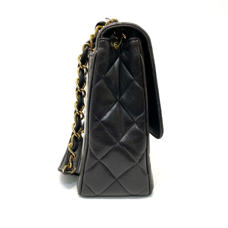 △ Chanel 香奈兒 Vintage Black Lambskin Gold-tone Metal Chain Flap Bag 復古黑色羊皮金色金屬肩揹袋 - 247009653-4