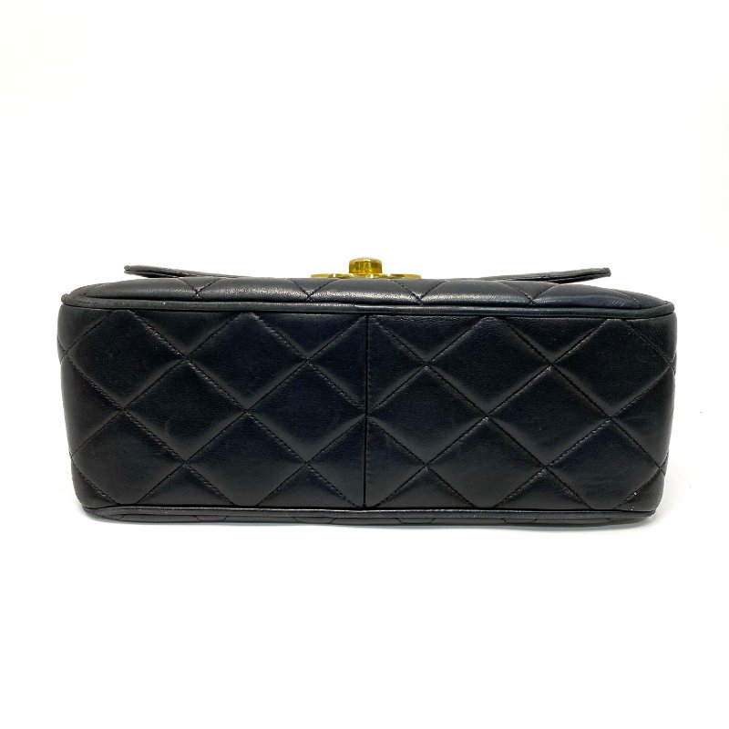 △ Chanel 香奈兒 Vintage Black Lambskin Gold-tone Metal Chain Flap Bag 復古黑色羊皮金色金屬肩揹袋 - 247009653-6