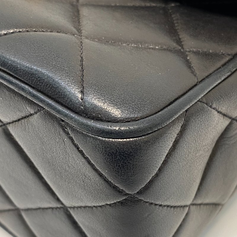 △ Chanel 香奈兒 Vintage Black Lambskin Gold-tone Metal Chain Flap Bag 復古黑色羊皮金色金屬肩揹袋 - 247009653-8