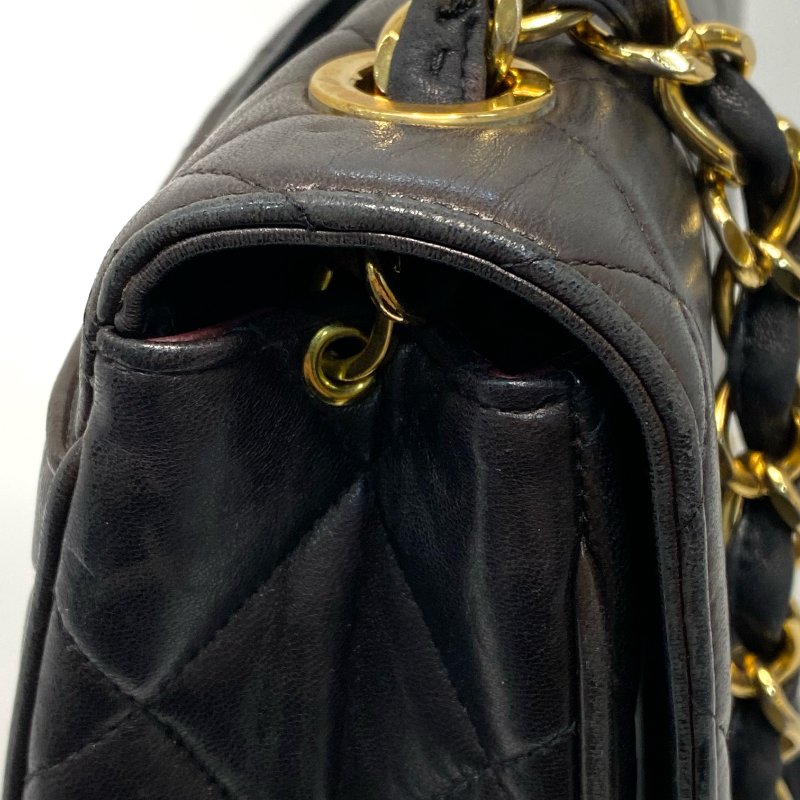 △ Chanel 香奈兒 Vintage Black Lambskin Gold-tone Metal Chain Flap Bag 復古黑色羊皮金色金屬肩揹袋 - 247009653-11