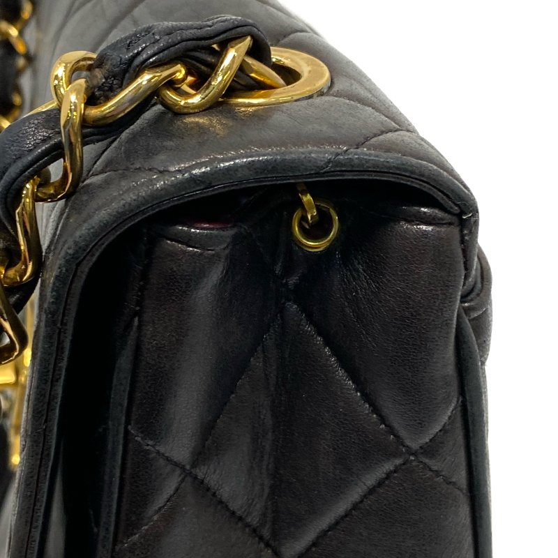 △ Chanel 香奈兒 Vintage Black Lambskin Gold-tone Metal Chain Flap Bag 復古黑色羊皮金色金屬肩揹袋 - 247009653-12
