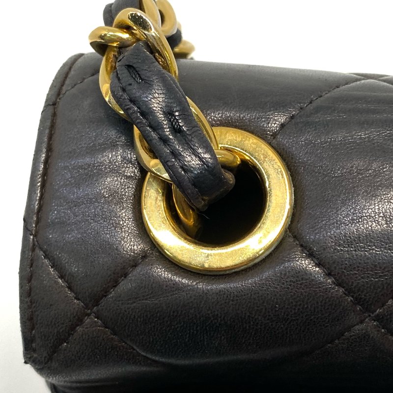 △ Chanel 香奈兒 Vintage Black Lambskin Gold-tone Metal Chain Flap Bag 復古黑色羊皮金色金屬肩揹袋 - 247009653-20