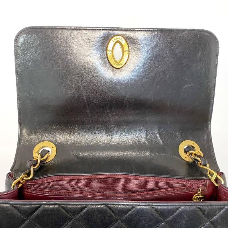 △ Chanel 香奈兒 Vintage Black Lambskin Gold-tone Metal Chain Flap Bag 復古黑色羊皮金色金屬肩揹袋 - 247009653-23