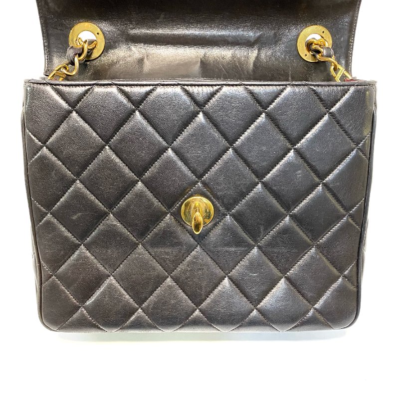 △ Chanel 香奈兒 Vintage Black Lambskin Gold-tone Metal Chain Flap Bag 復古黑色羊皮金色金屬肩揹袋 - 247009653-24