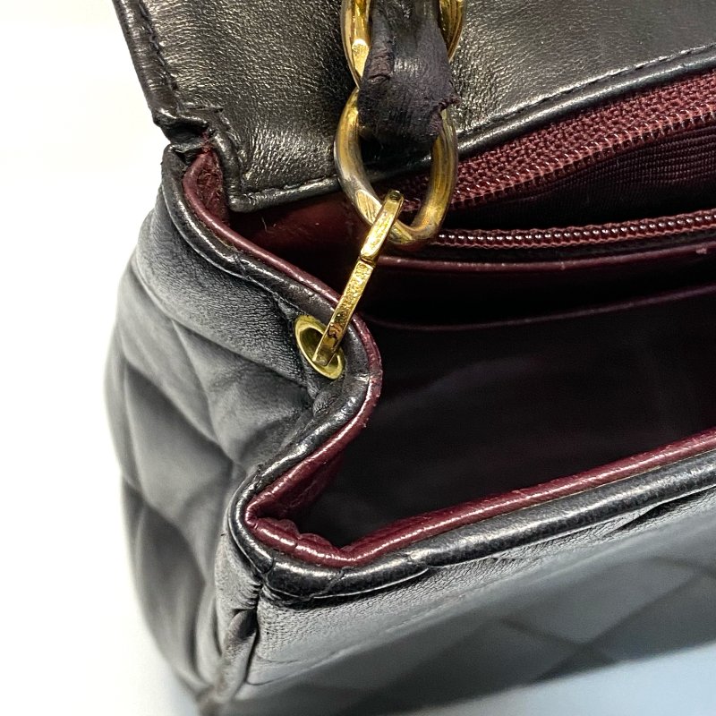 △ Chanel 香奈兒 Vintage Black Lambskin Gold-tone Metal Chain Flap Bag 復古黑色羊皮金色金屬肩揹袋 - 247009653-26