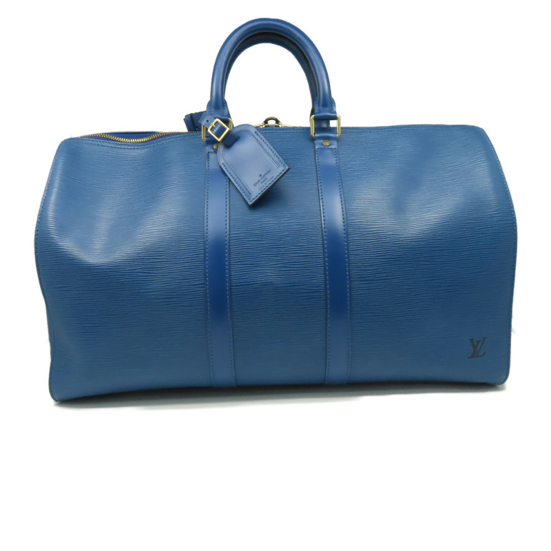 LOUIS VUITTON 【激減優惠】Epi Keepall 45金扣波士頓包藍色-1