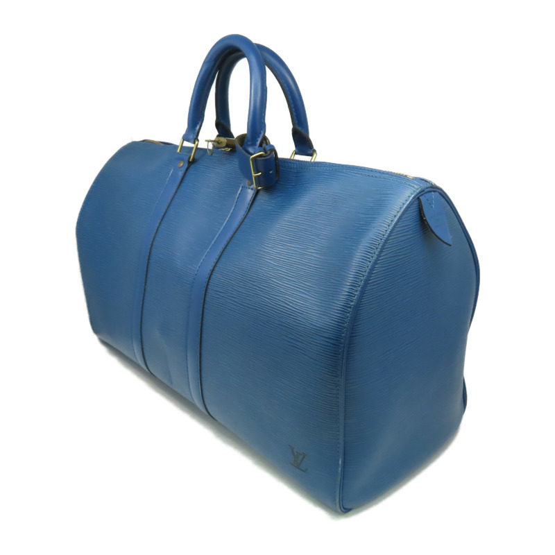 LOUIS VUITTON 【激減優惠】Epi Keepall 45金扣波士頓包藍色-2