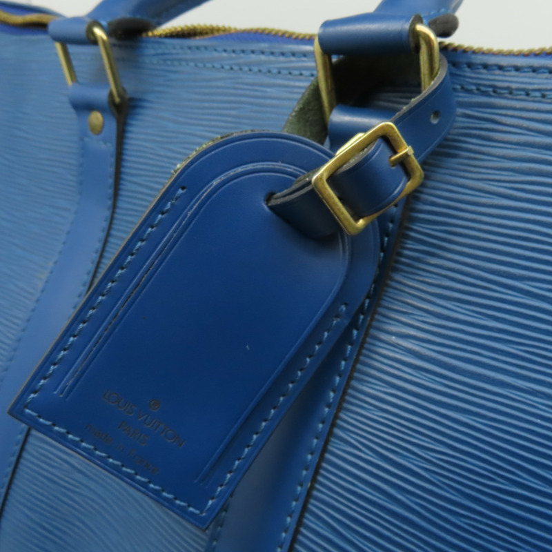 LOUIS VUITTON 【激減優惠】Epi Keepall 45金扣波士頓包藍色-7