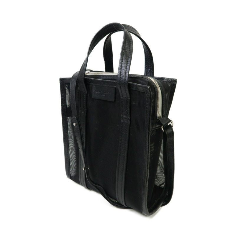 BALENCIAGA 聚酯纖維2way Shoulder Bag銀扣手挽肩背兩用袋黒色-2