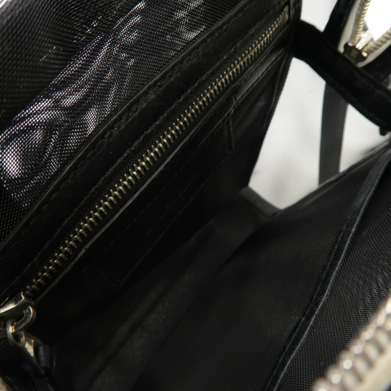 BALENCIAGA 聚酯纖維2way Shoulder Bag銀扣手挽肩背兩用袋黒色-4