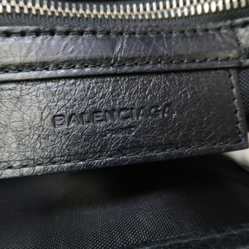 BALENCIAGA 聚酯纖維2way Shoulder Bag銀扣手挽肩背兩用袋黒色-5