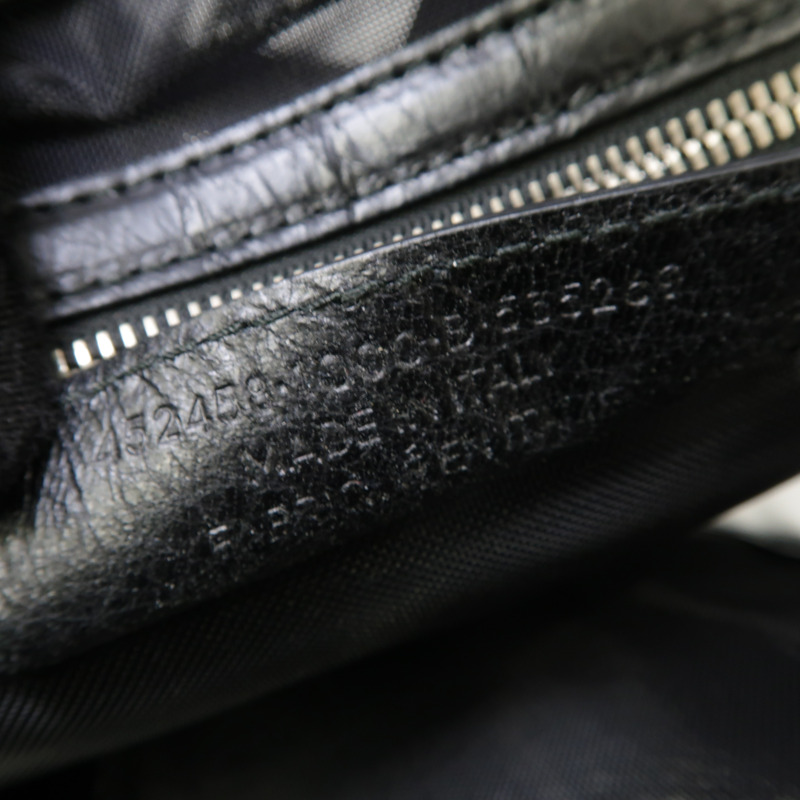 BALENCIAGA 聚酯纖維2way Shoulder Bag銀扣手挽肩背兩用袋黒色-6