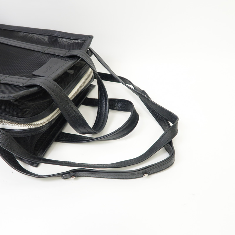 BALENCIAGA 聚酯纖維2way Shoulder Bag銀扣手挽肩背兩用袋黒色-7