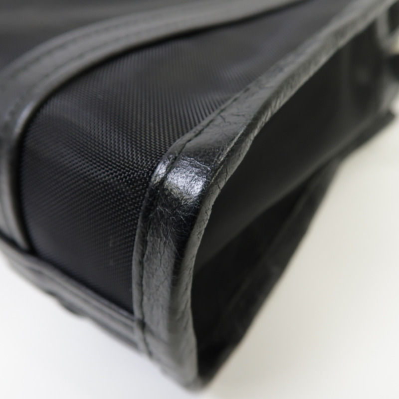 BALENCIAGA 聚酯纖維2way Shoulder Bag銀扣手挽肩背兩用袋黒色-8