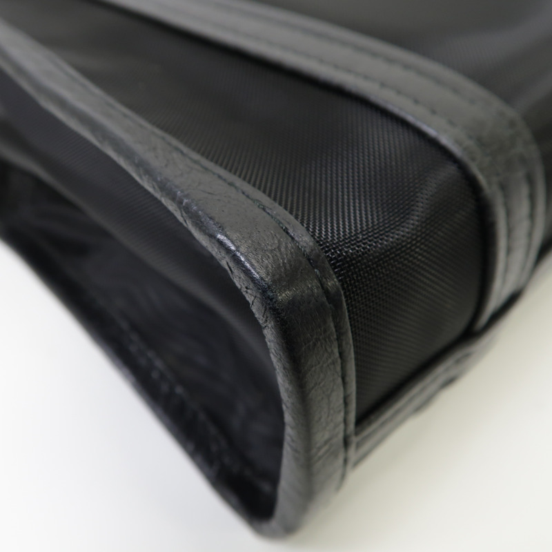 BALENCIAGA 聚酯纖維2way Shoulder Bag銀扣手挽肩背兩用袋黒色-9