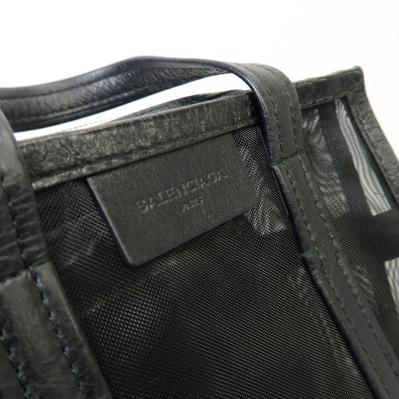 BALENCIAGA 聚酯纖維2way Shoulder Bag銀扣手挽肩背兩用袋黒色-12