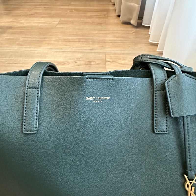 YSL SHOPPING TOTE 聖羅蘭托特包 墨綠色-3