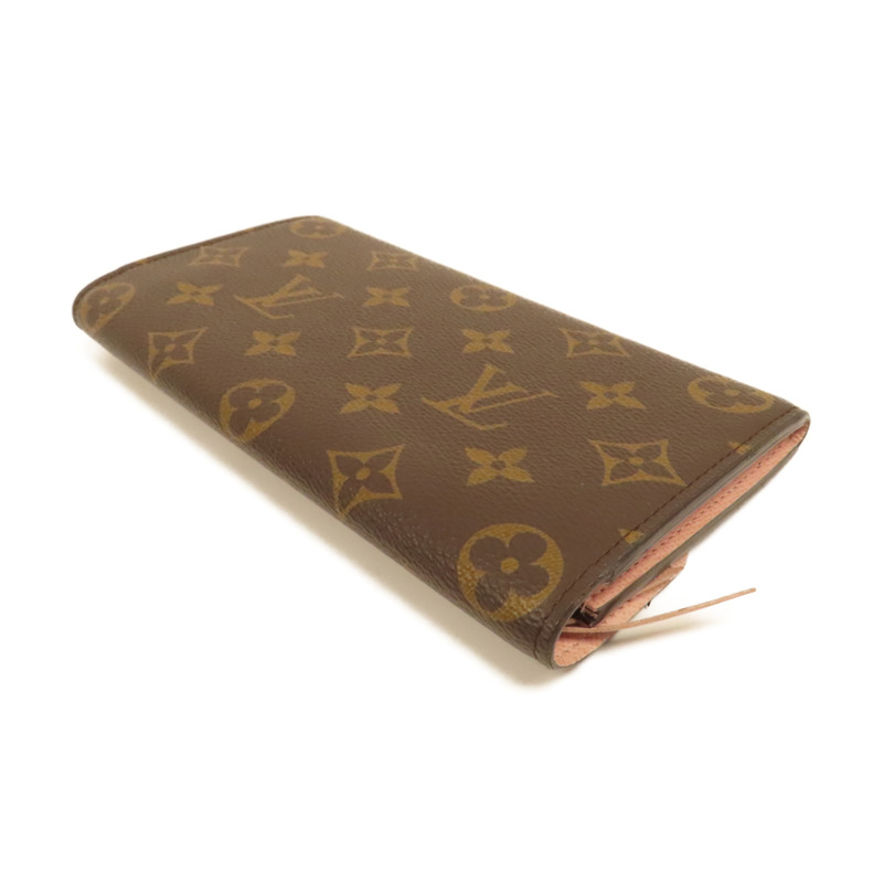 LOUIS VUITTON Monogram Emilie Wallet金扣長錢包啡色/粉紅色-3