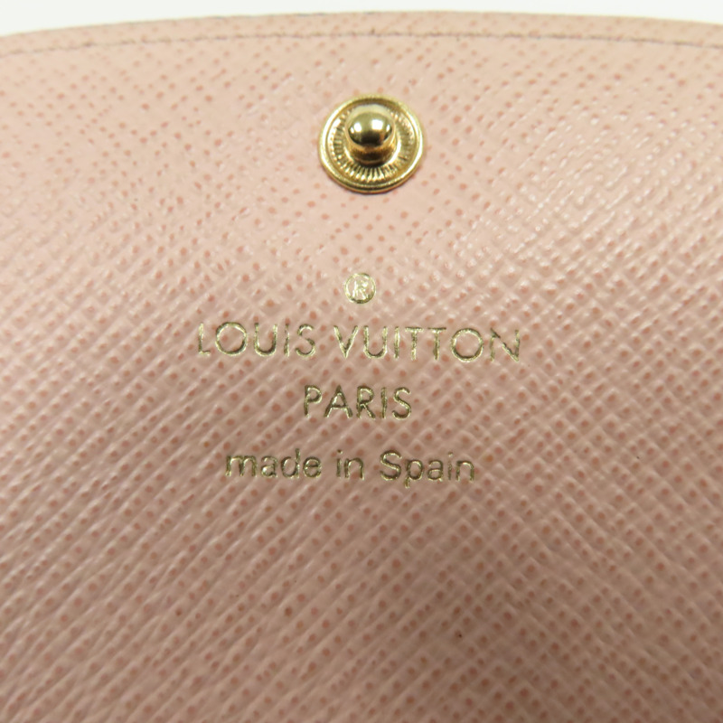 LOUIS VUITTON Monogram Emilie Wallet金扣長錢包啡色/粉紅色-5