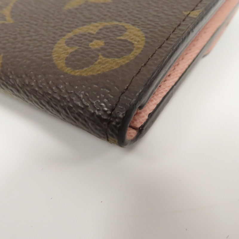 LOUIS VUITTON Monogram Emilie Wallet金扣長錢包啡色/粉紅色-10