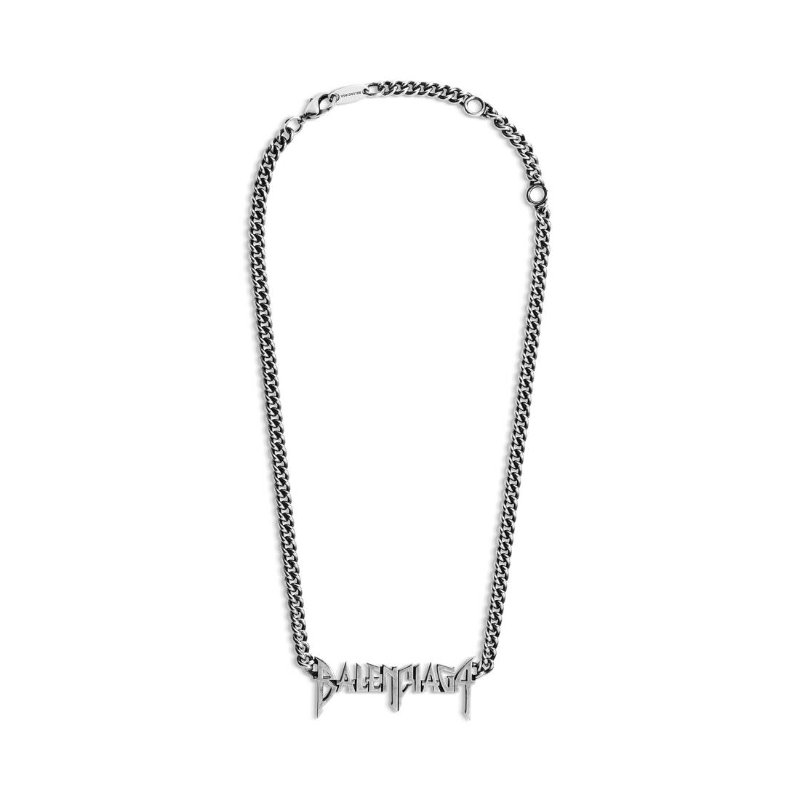 巴黎世家 文字造型項鍊 TYPO METAL NECKLACE IN SILVER-0