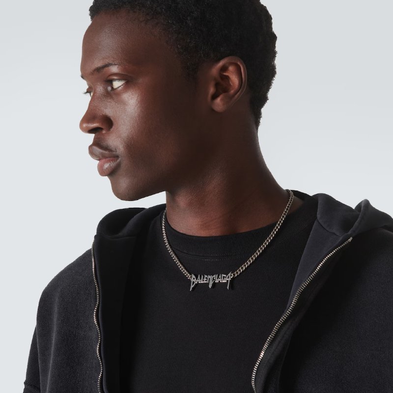 巴黎世家 文字造型項鍊 TYPO METAL NECKLACE IN SILVER-2