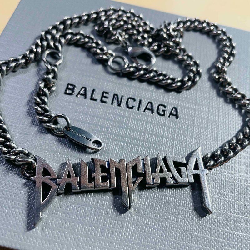 巴黎世家 文字造型項鍊 TYPO METAL NECKLACE IN SILVER-6