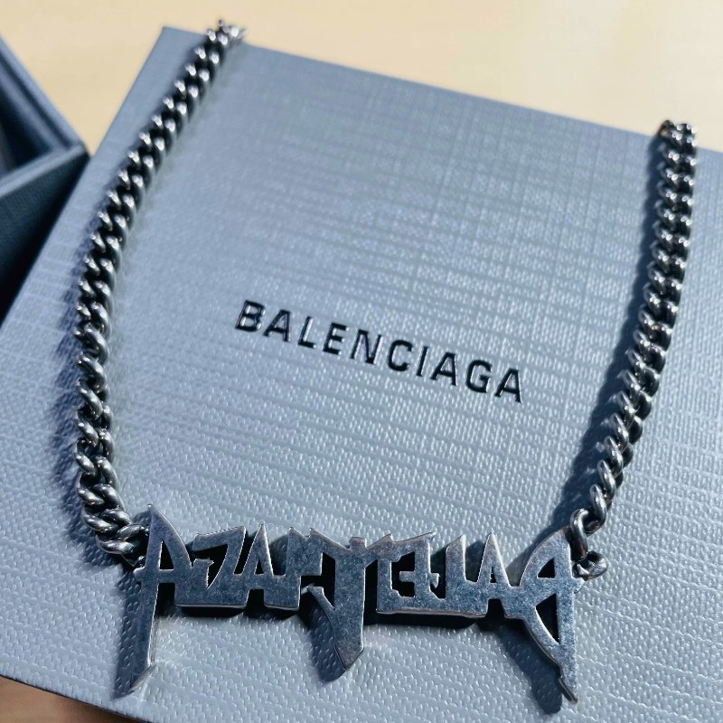 巴黎世家 文字造型項鍊 TYPO METAL NECKLACE IN SILVER-7