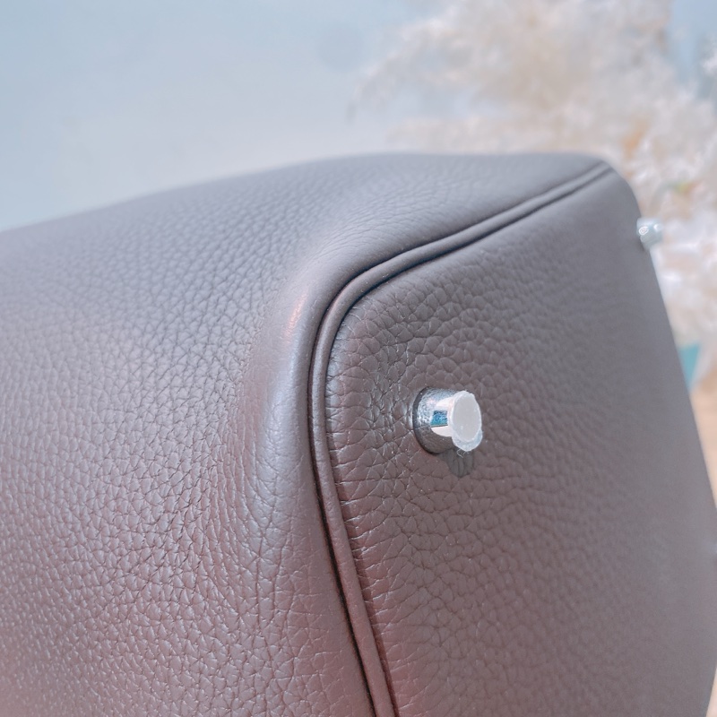 HERMES 愛馬仕中號菜籃子三拼色手拿包包PICOTIN 22 TC-8