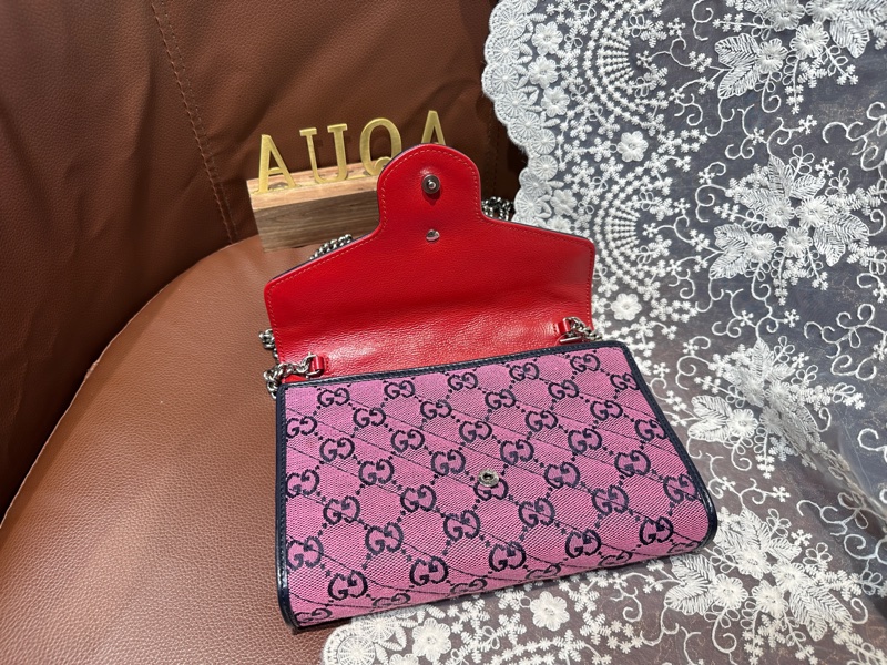 Gucci GG Marmont Multi Colour Chain Crossbody Bag老花拼色布面鏈條包 woc-4