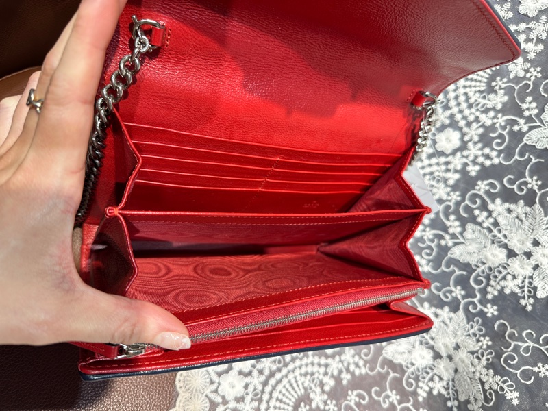 Gucci GG Marmont Multi Colour Chain Crossbody Bag老花拼色布面鏈條包 woc-12