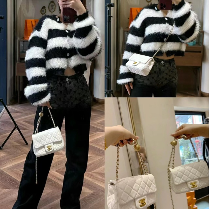 Chanel 白色金球方胖子 17cm-4