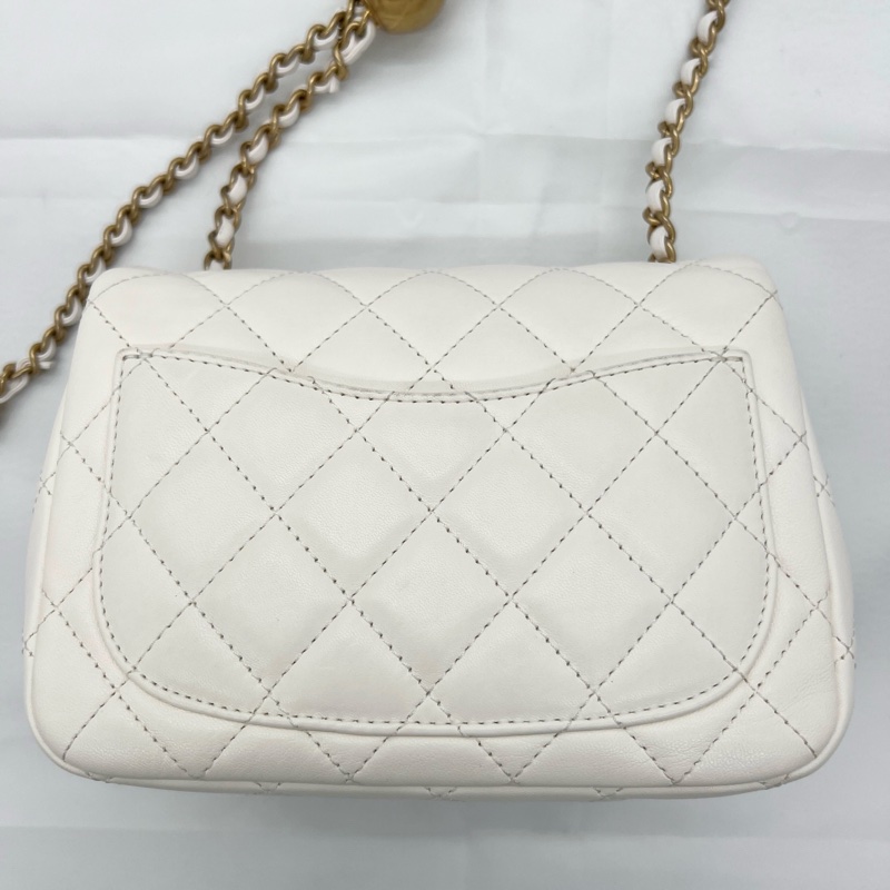 Chanel 白色金球方胖子 17cm-6