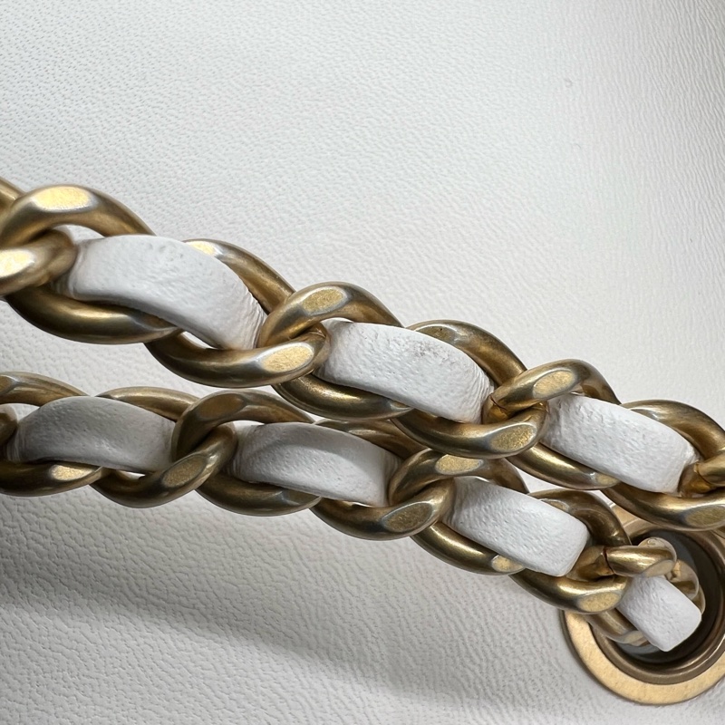 Chanel 白色金球方胖子 17cm-12