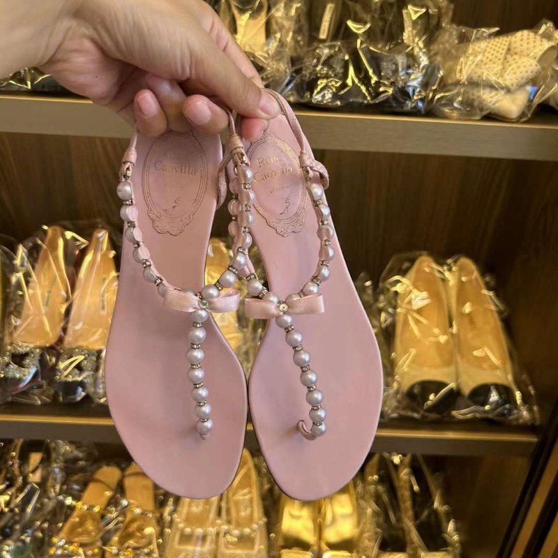 Rc珍珠涼鞋 尺寸37碼 沒穿幾次 金屬有點氧化整體不明顯-2